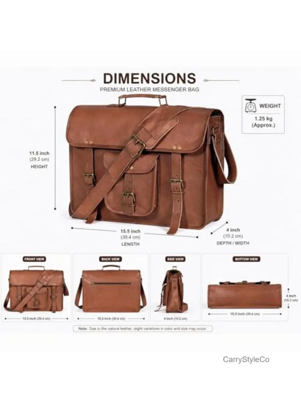 Genuine Leather Messenger Bag Laptop Briefcase Vintage Satchel Shoulder Travel